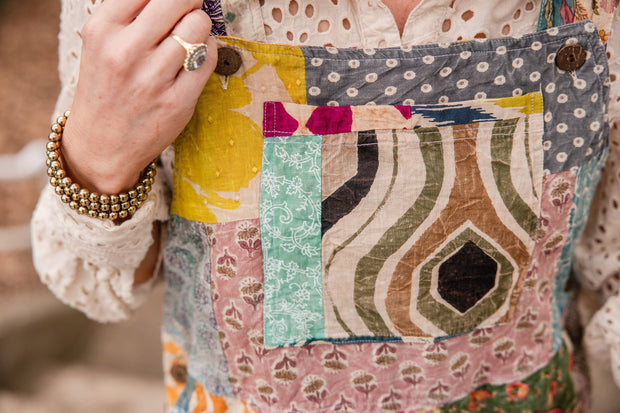 Joy Patch Short Overalls