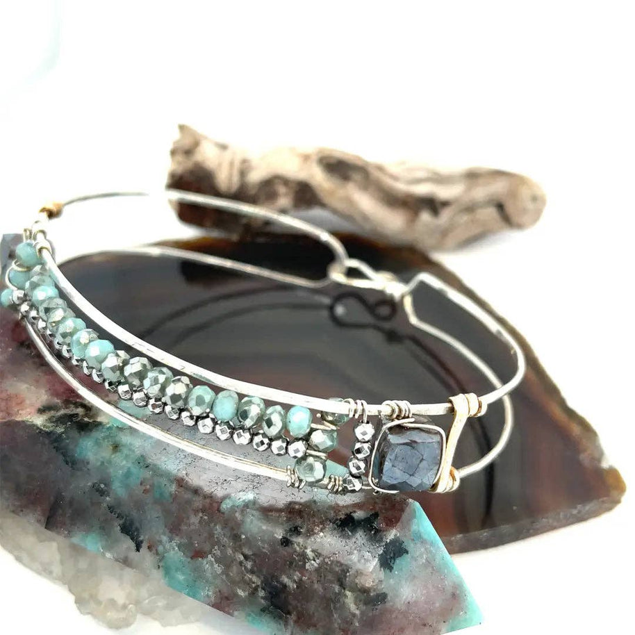 Handmade Get in Line Crystal Cuff Bracelet