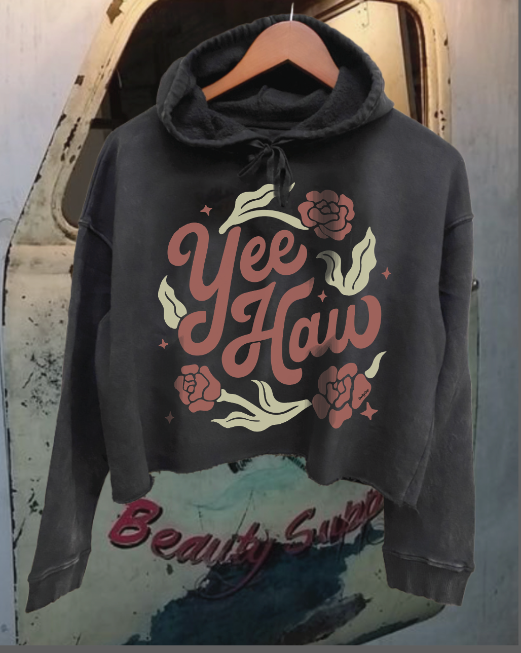 Yee Haw Cropped Hooded Sweatshirt