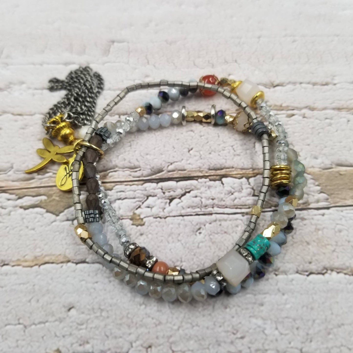 Handmade Boho Multi Layered Crystal Tassel Bracelet