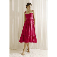 Bustier Midi Dress, Magenta