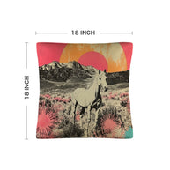 Baha Ranch Retro Pop Western Albino Steed Pillow Case Made in America