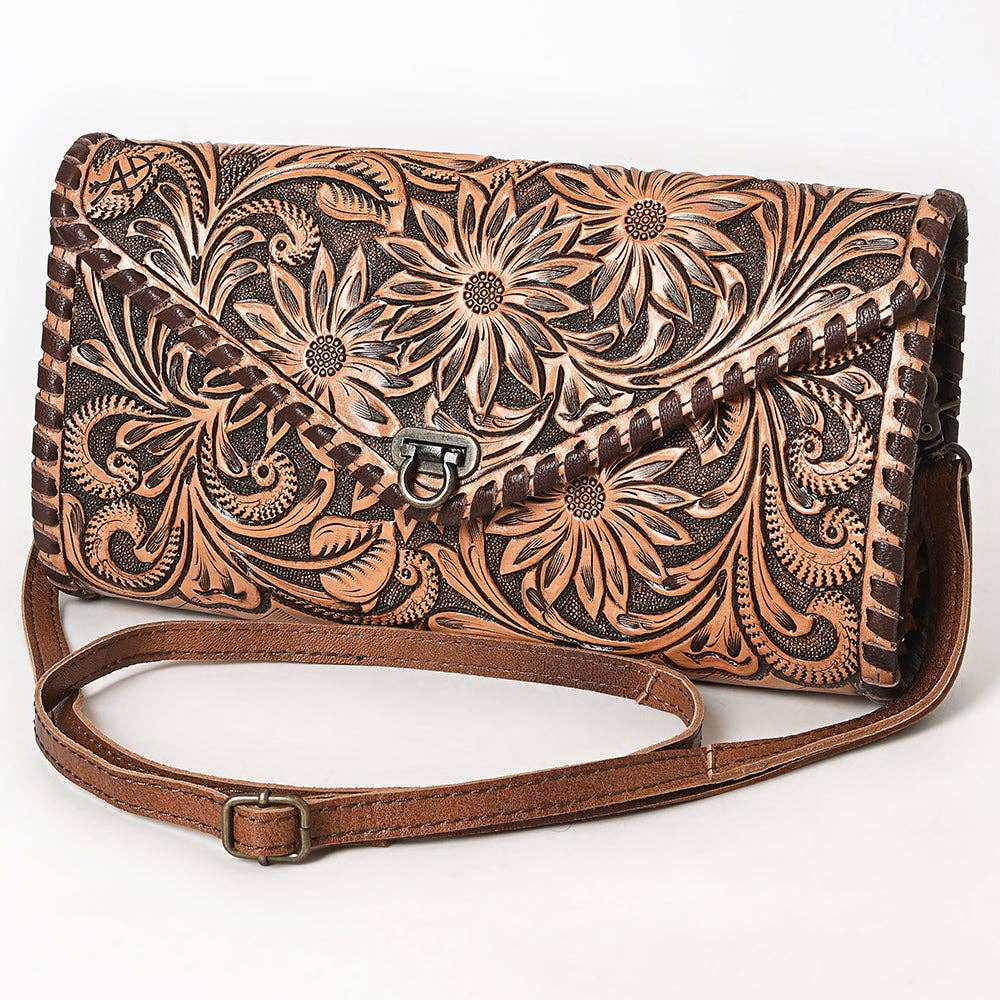 Tooled Leather Envelope Purse