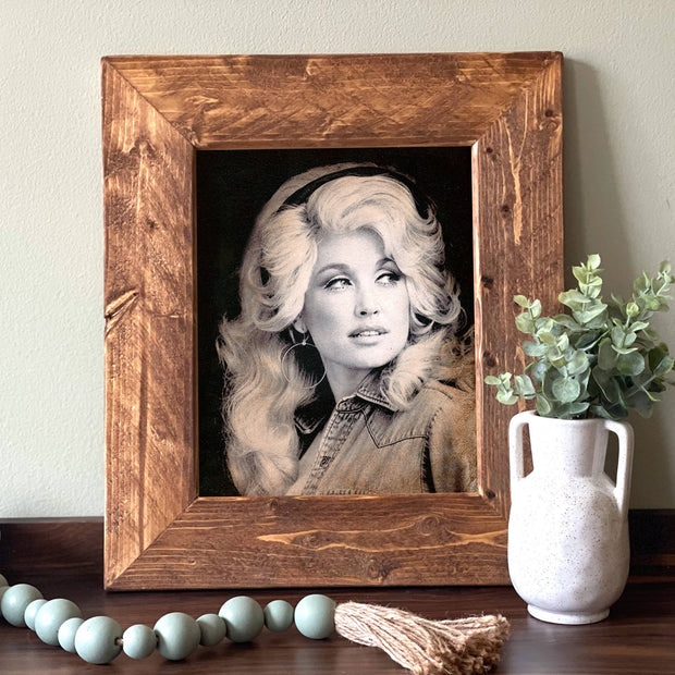 Antiqued Dolly Parton Face Picture