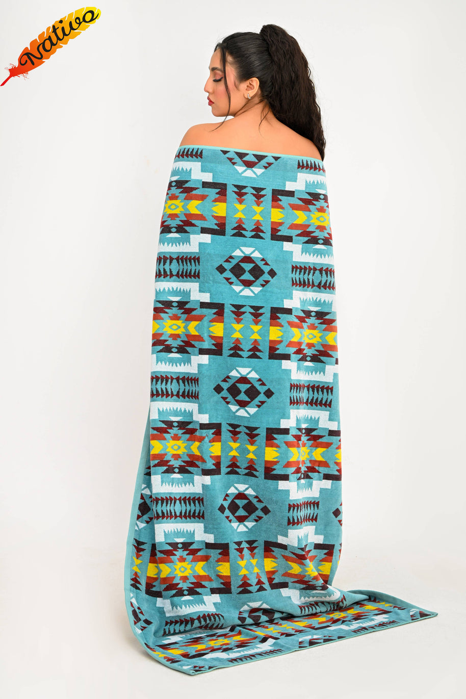 Santa Fe Sky Blue Beach Towel