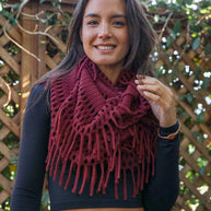 Fringe Knit Infinity Scarf