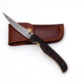 Hand-Forged Damascus Slim Folder Knife