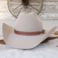Brown Leather Stamped Hat Band - Cimarron