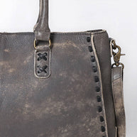 Genuine Leather Tote with Fringe