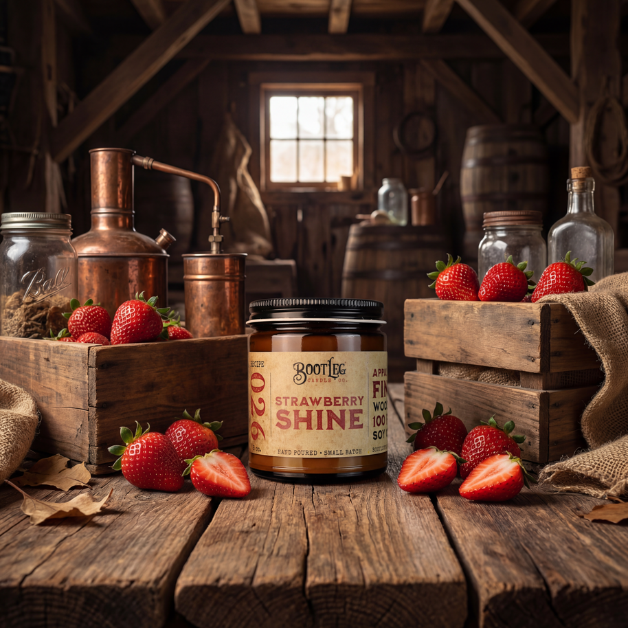 Strawberry Shine - 8oz. Soy Wax, Wood Wick Candle