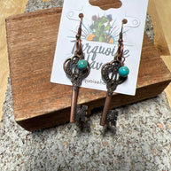 Copper Key Earrings 12539