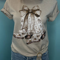 Tee Tie Round Gold with Blingy Light Topaz Rhinestones