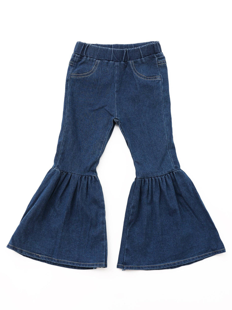 Baby Girls Blue Denim Bell Bottom Pants
