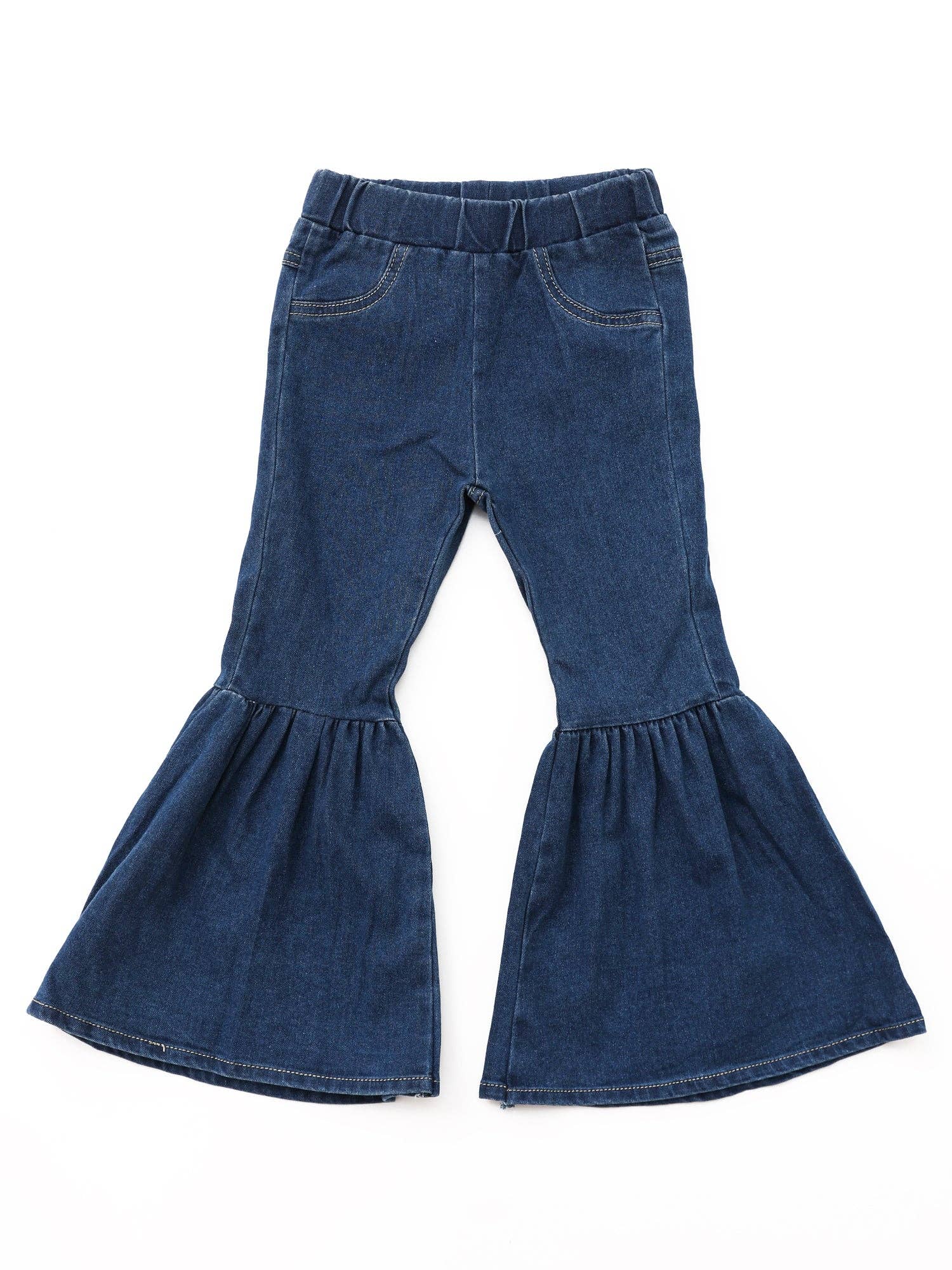 Baby Girls Blue Denim Bell Bottom Pants