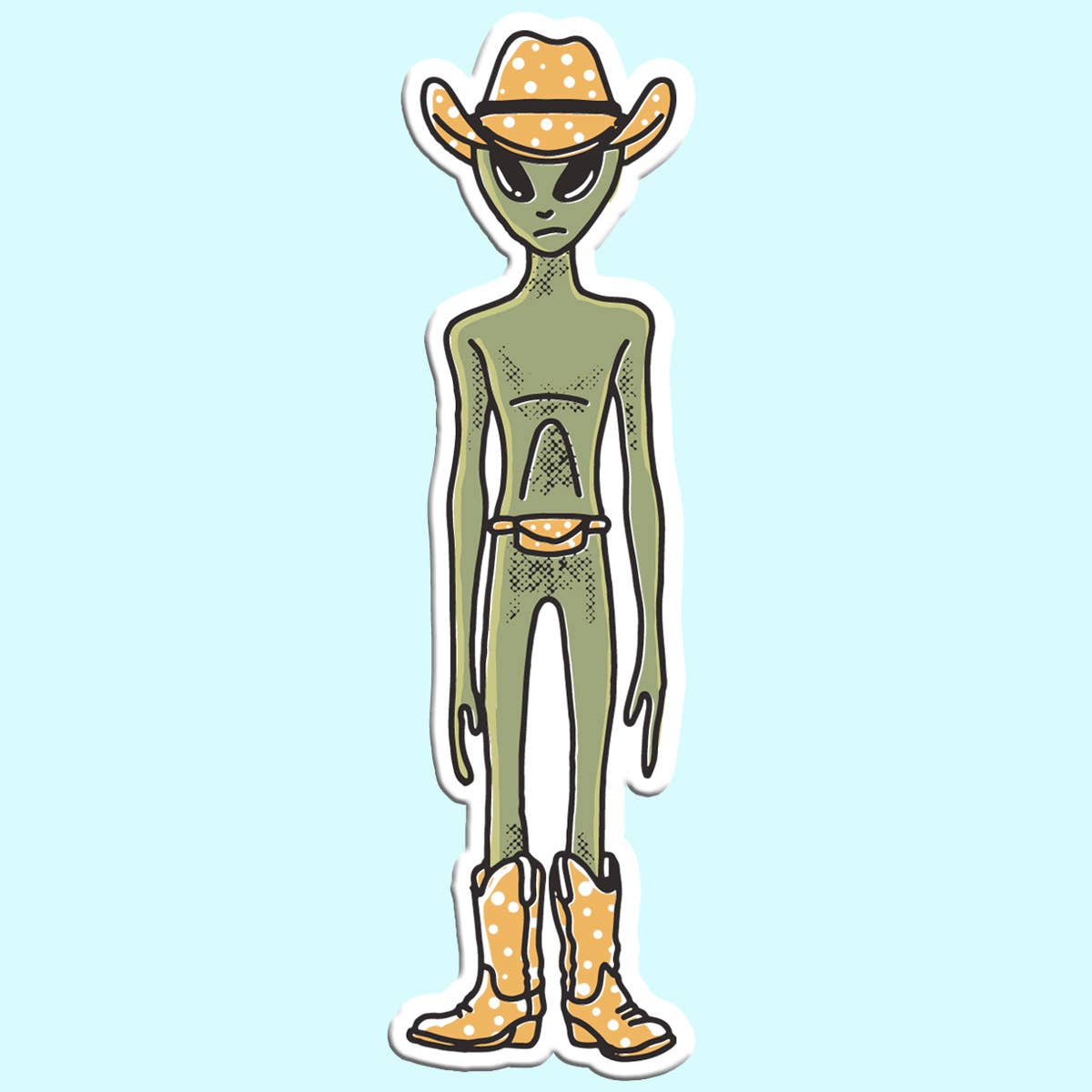 Alien Cowboy Sticker Decal, Funny Sticker, Alien Sticker