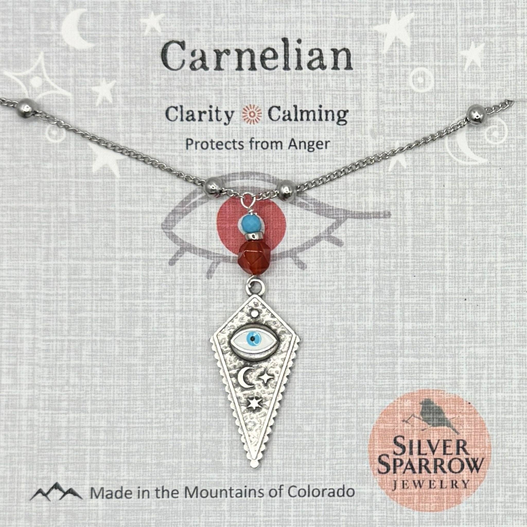 Carnelian with Evil Eye Necklace