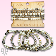 Pearl & faceted bead bracelet stack