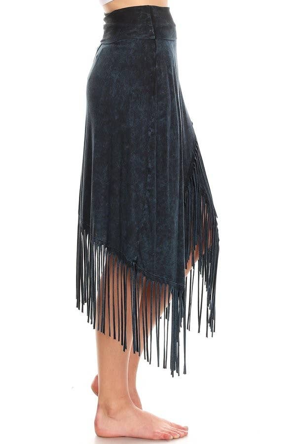 Stretch Fringe Skirt