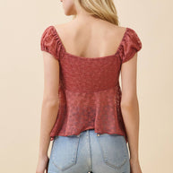 Ruffle Lace Sweetheart Shirt