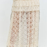 Lace High-Low Skirt, Plus, Cream