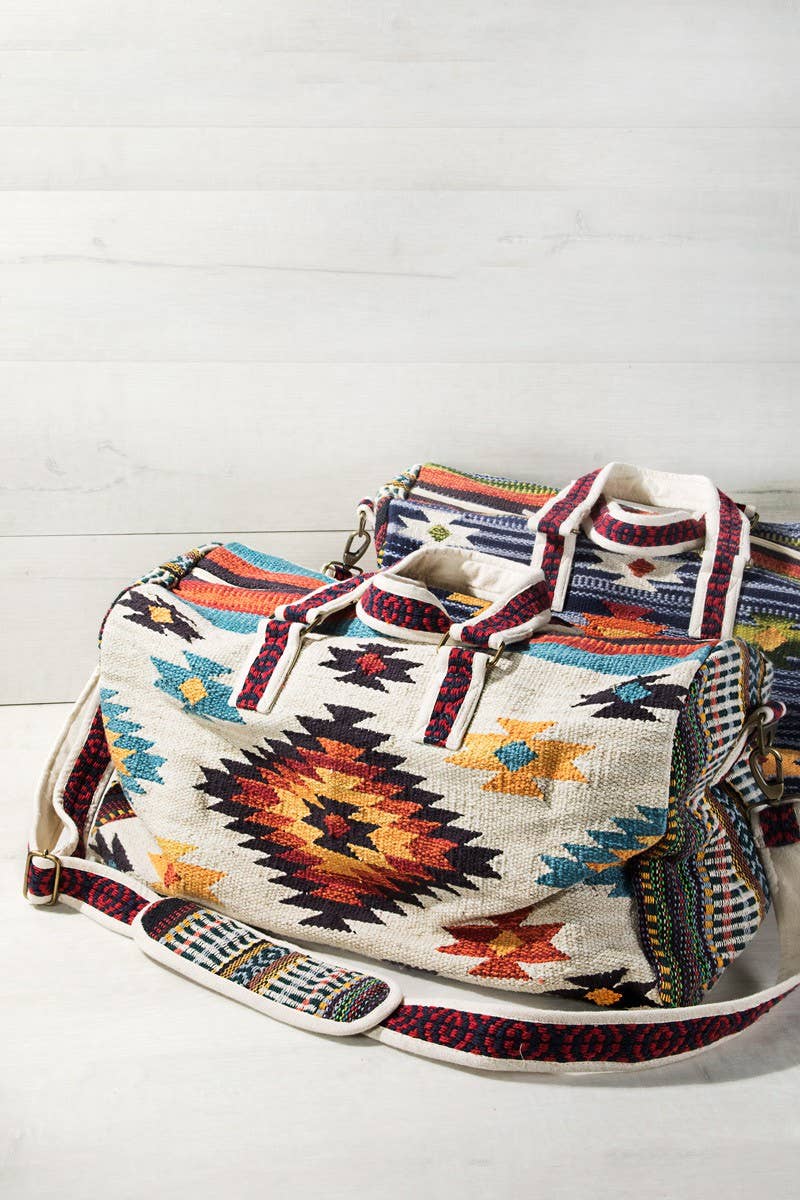 Ethnic Print Duffel Bag