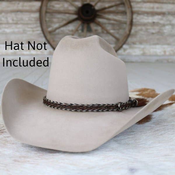 Horsehair Braided 5 Strand Hat Band - Overo