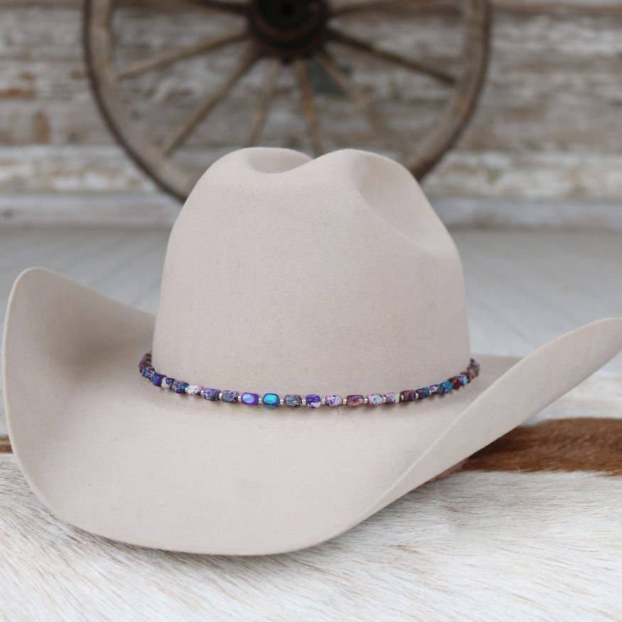 Chunky Purple Stone Hat Band - Aether