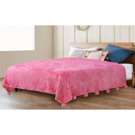 Pom Pom Twin Sherpa Blanket, Pink