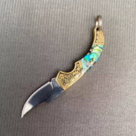 Shell Inlaid Portable Foldable Knife