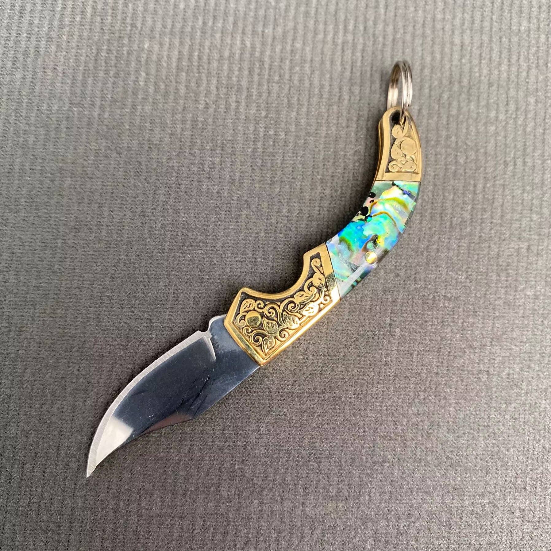 Shell Inlaid Portable Foldable Knife