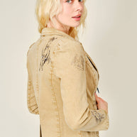 Denim Western Blazer, Taupe
