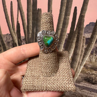 Beautiful Handmade Sonoran Mountain And Sterling Silver Adjustable HEART Ring