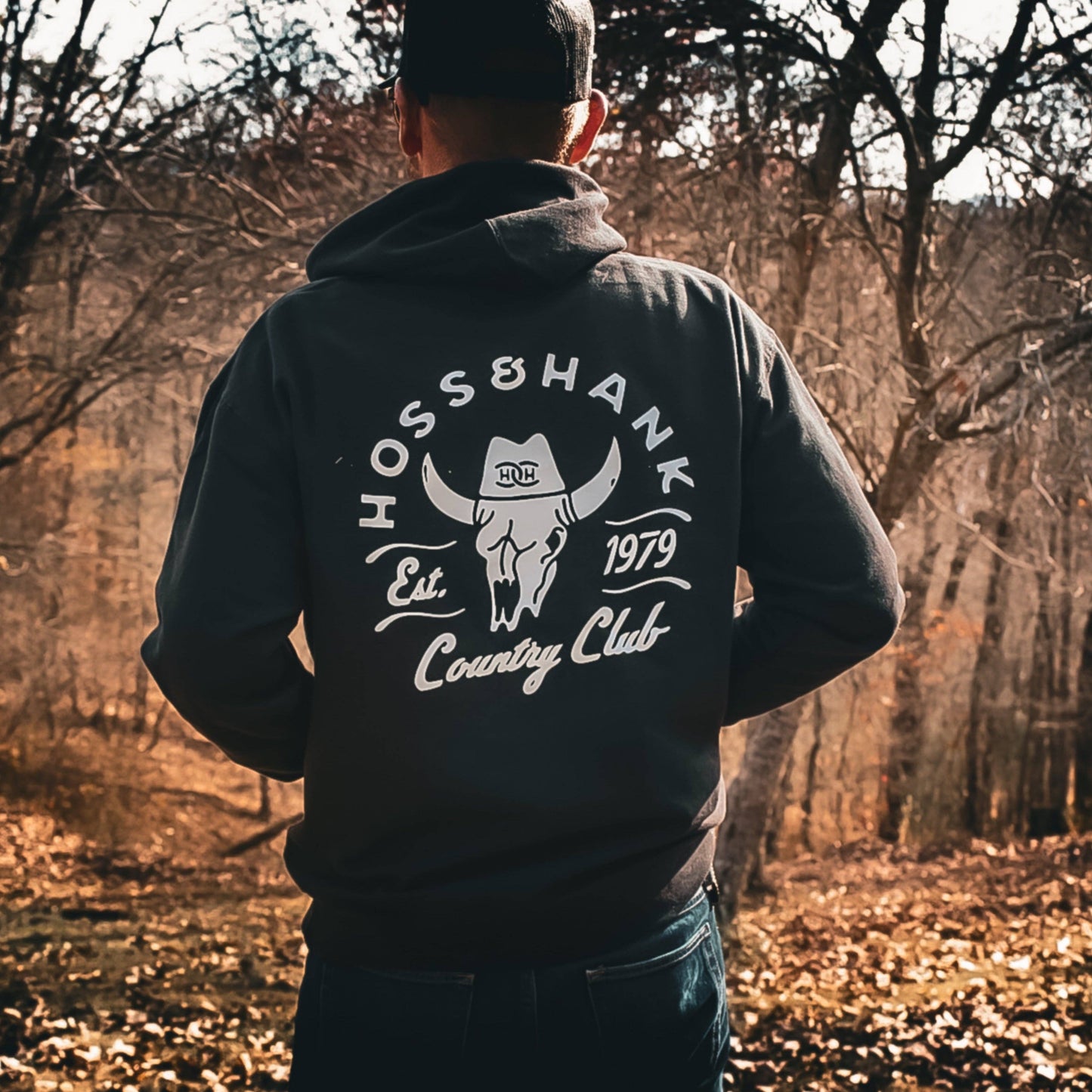 Hoss & Hank Country Club Black Hoodie