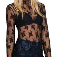 Lace Long-Sleeve Layering Top, Several Colors