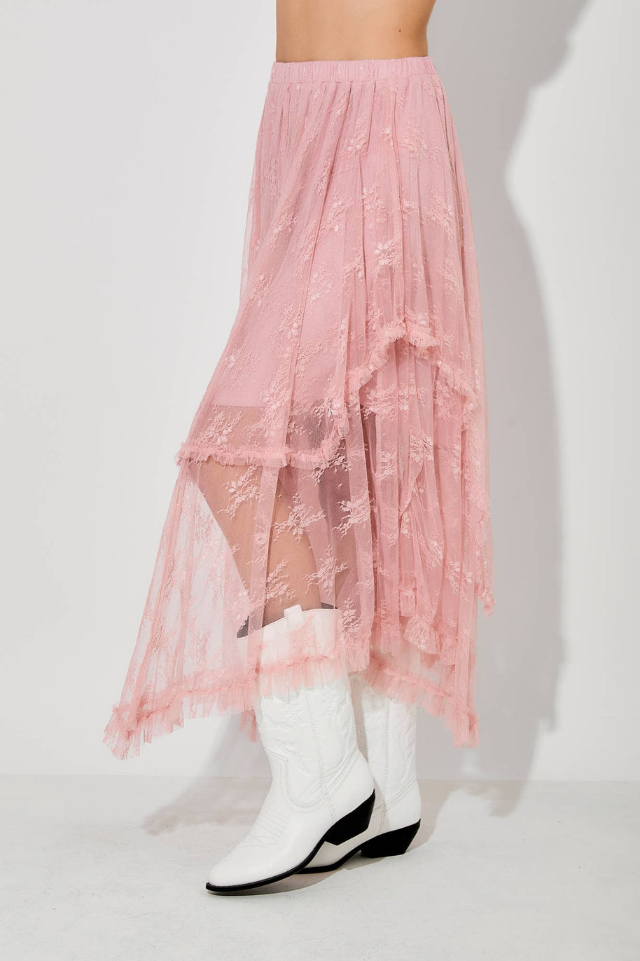 Lace Layered Hem Skirt