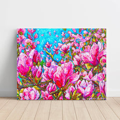 Magnolia Bloom Floral Canvas Print
