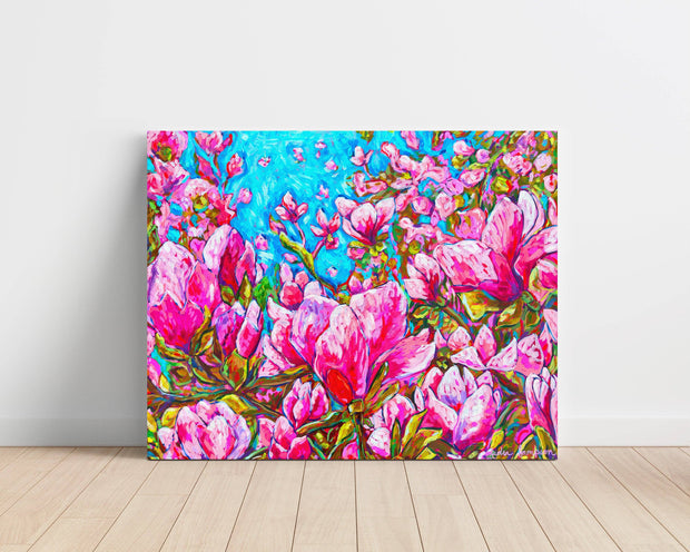 Magnolia Bloom Floral Canvas Print