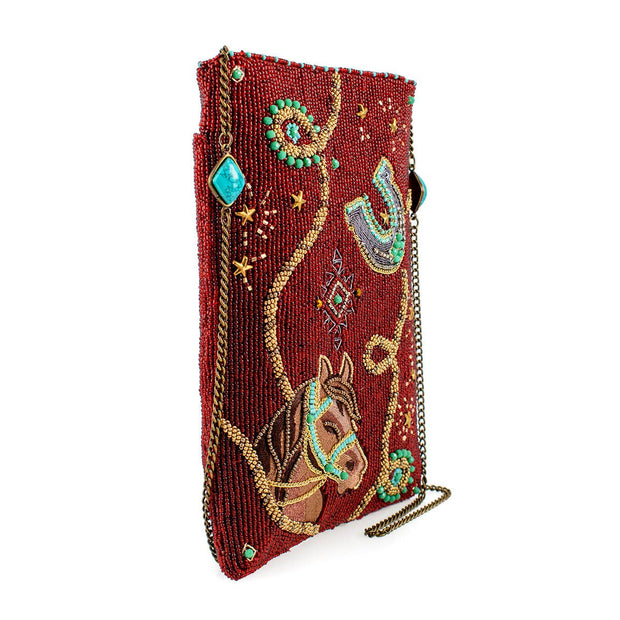 Saddle Up Burgundy Horse Western Mini Crossbody Handbag