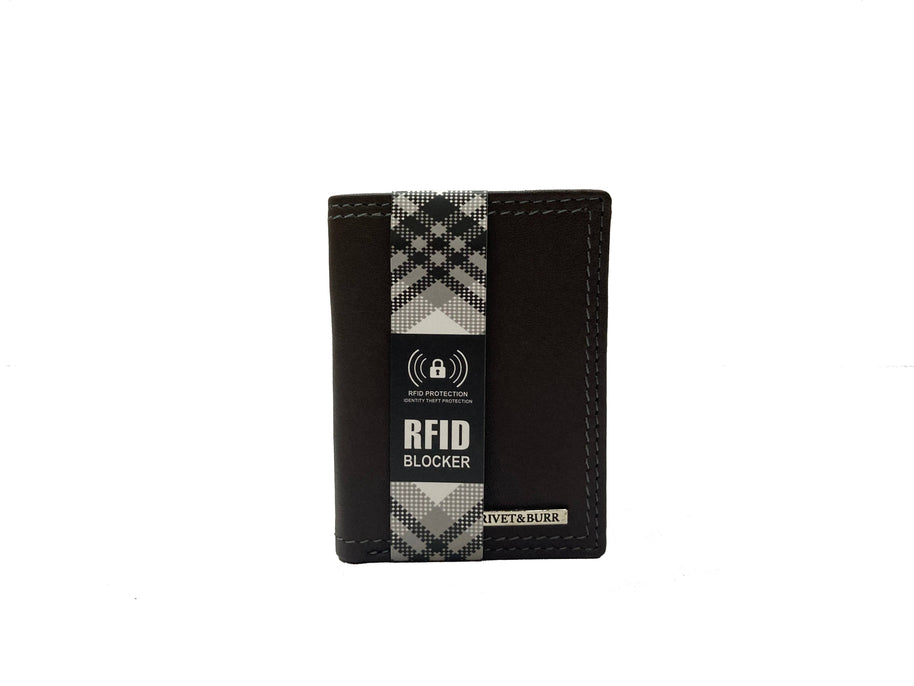 Double Stitch Leather Trifold Wallet