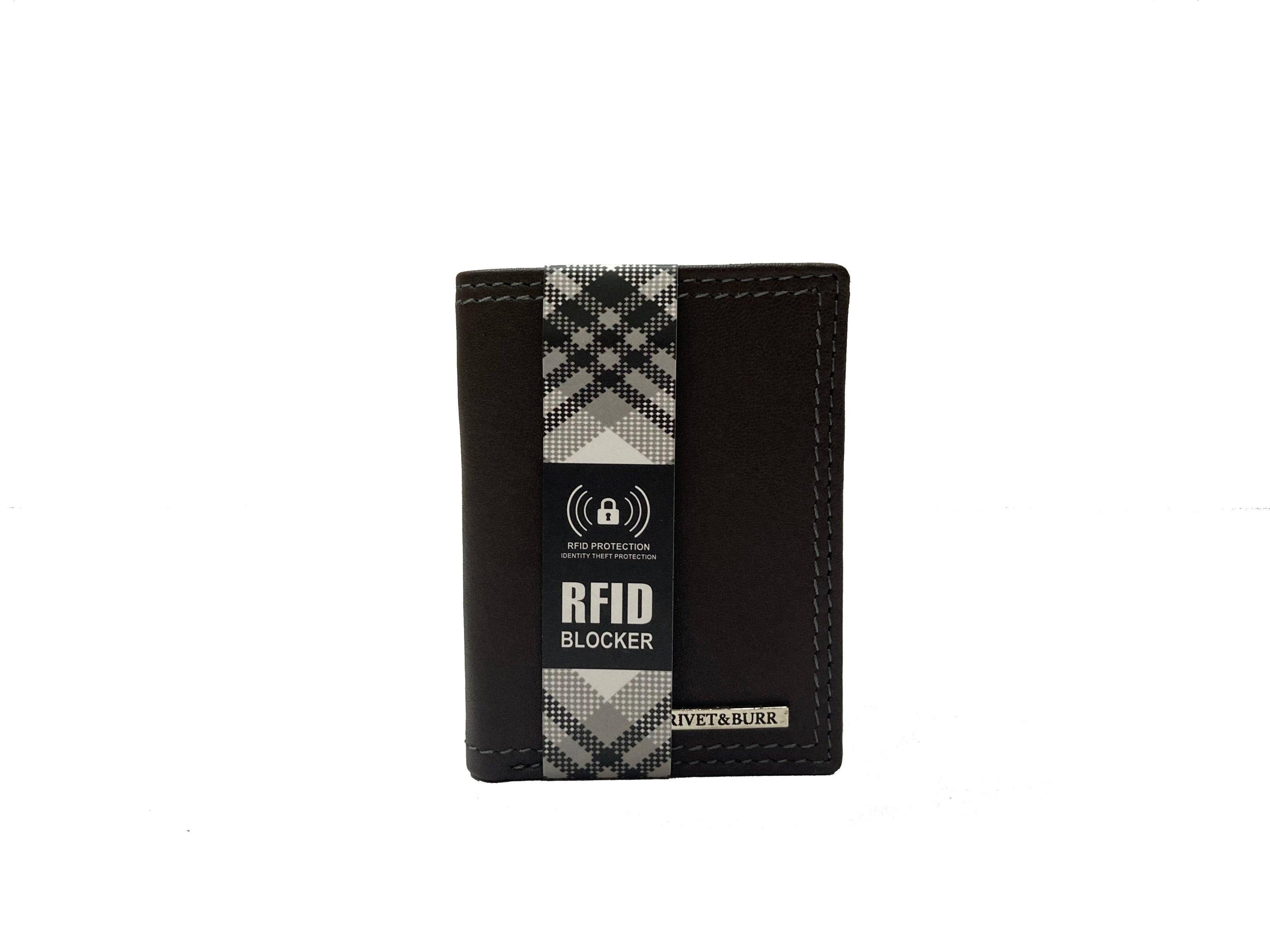 Double Stitch Leather Trifold Wallet