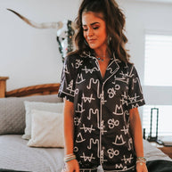 Black Brand Pajama Set