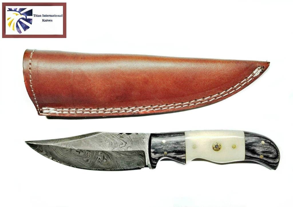 Damascus Steel Hunting Knife By Titan