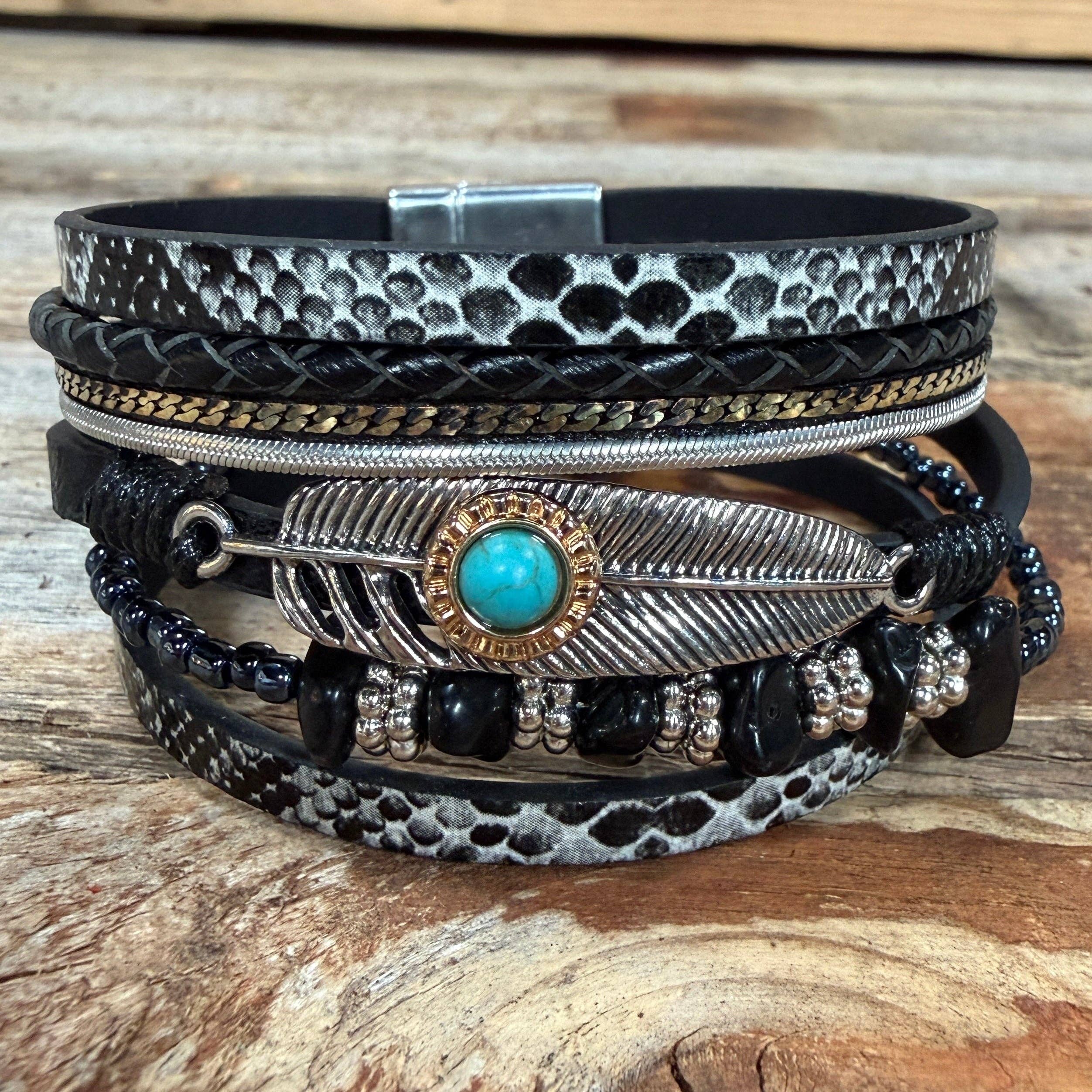 Onyx Boho Wrap Bracelet