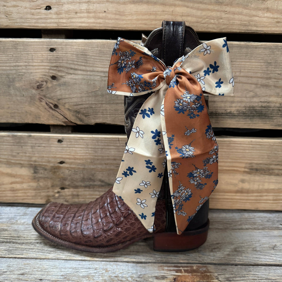 Brown and Tan Western Skinny Mini Wild Rag / Cowgirl Necktie #TW137