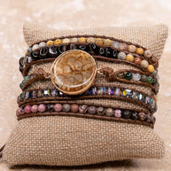 Kelly Wrap Bracelet: Jasper/Brown