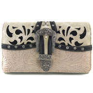 Western Shine Belt Buckle Crossbody Wallet