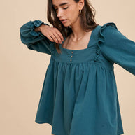 Tie-Back Ruffle Shirt