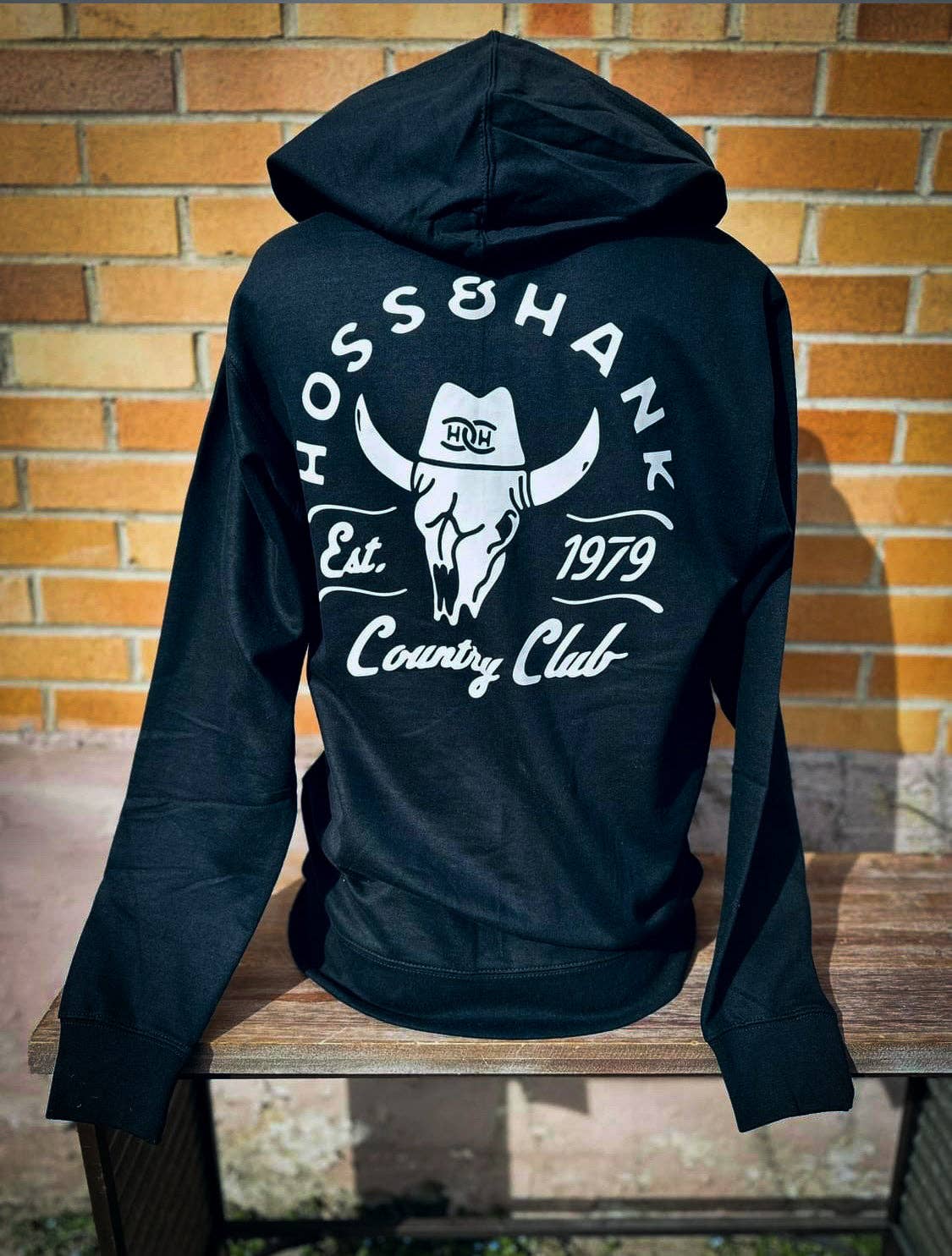 Hoss & Hank Country Club Black Hoodie