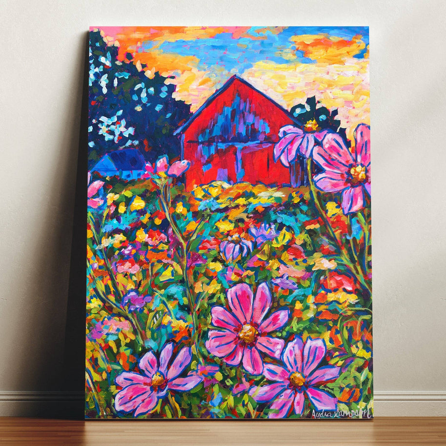 Red Barn Farmhouse Canvas Print