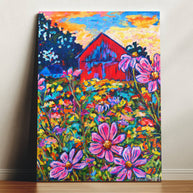 Red Barn Farmhouse Canvas Print